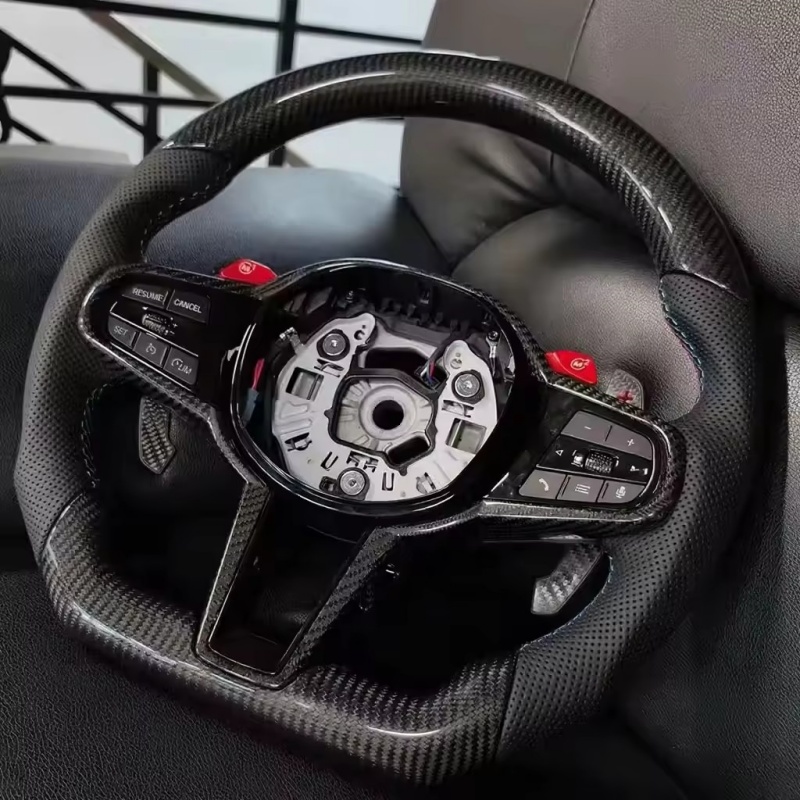 Car Accessories For Steering Wheel - Customized Carbon Fiber Leather Car Steering