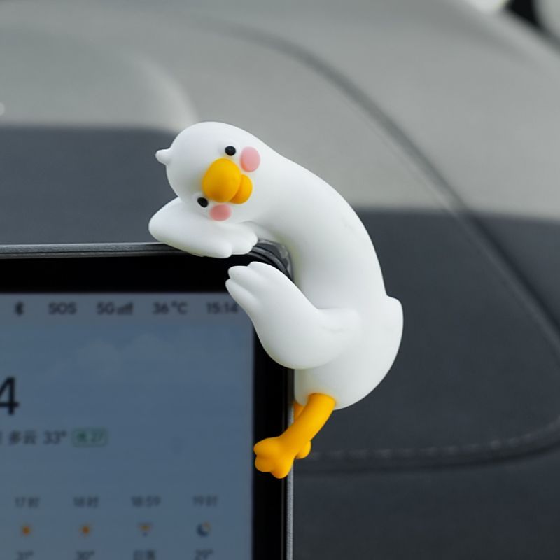 Car Accessories Hanging - Cute Cartoon White Duck Car Display