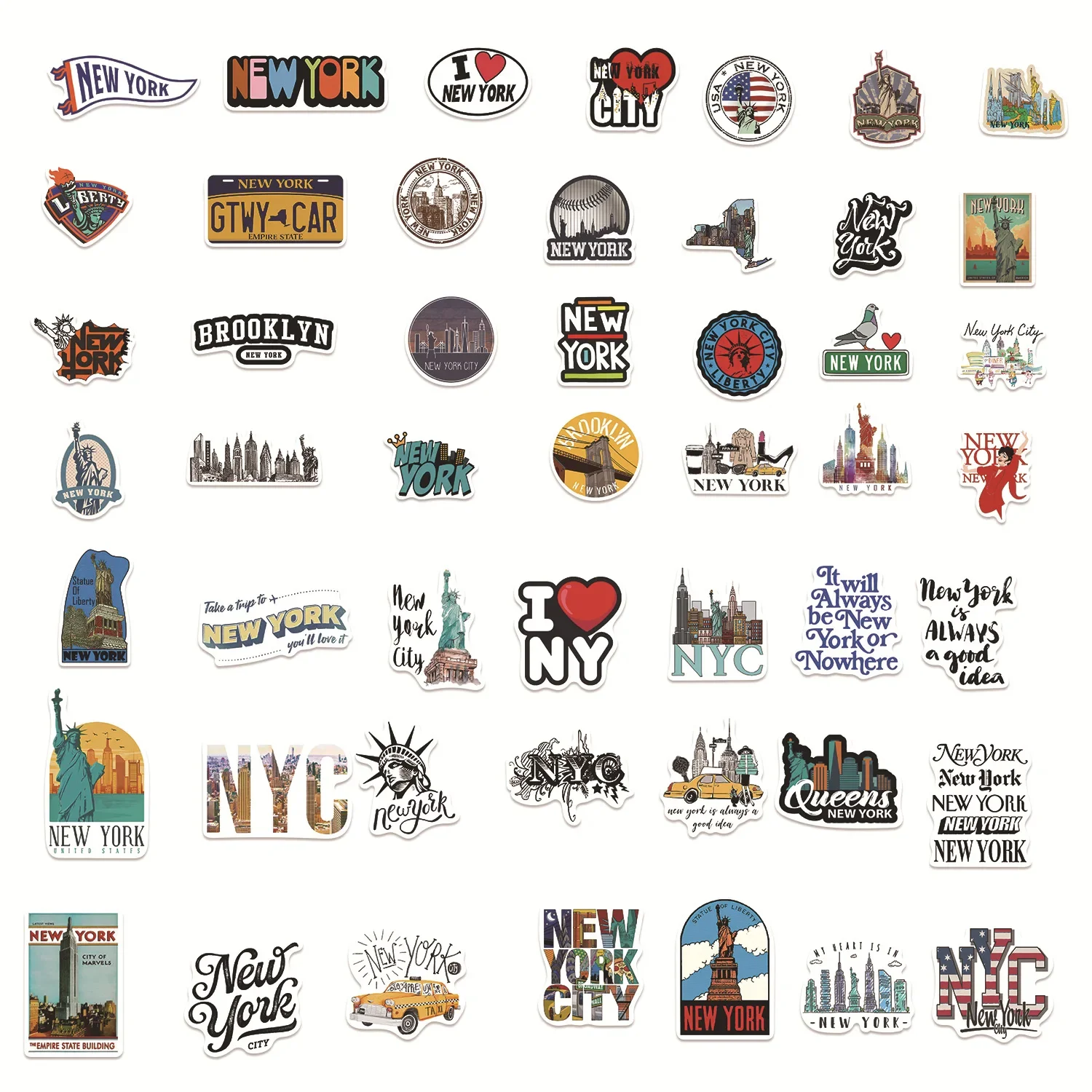 50/100pcs Cute New York City T - Car Accessories York recension och pris