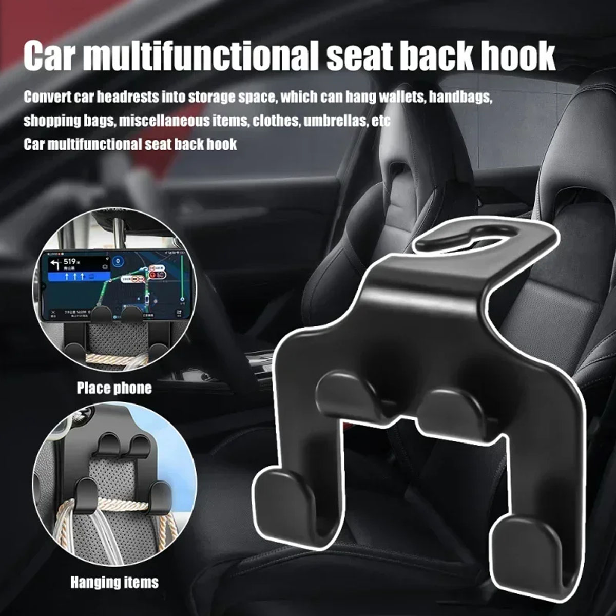 Car Safety Seat Headrest Hook  - Car Accessories Hanging recension och pris