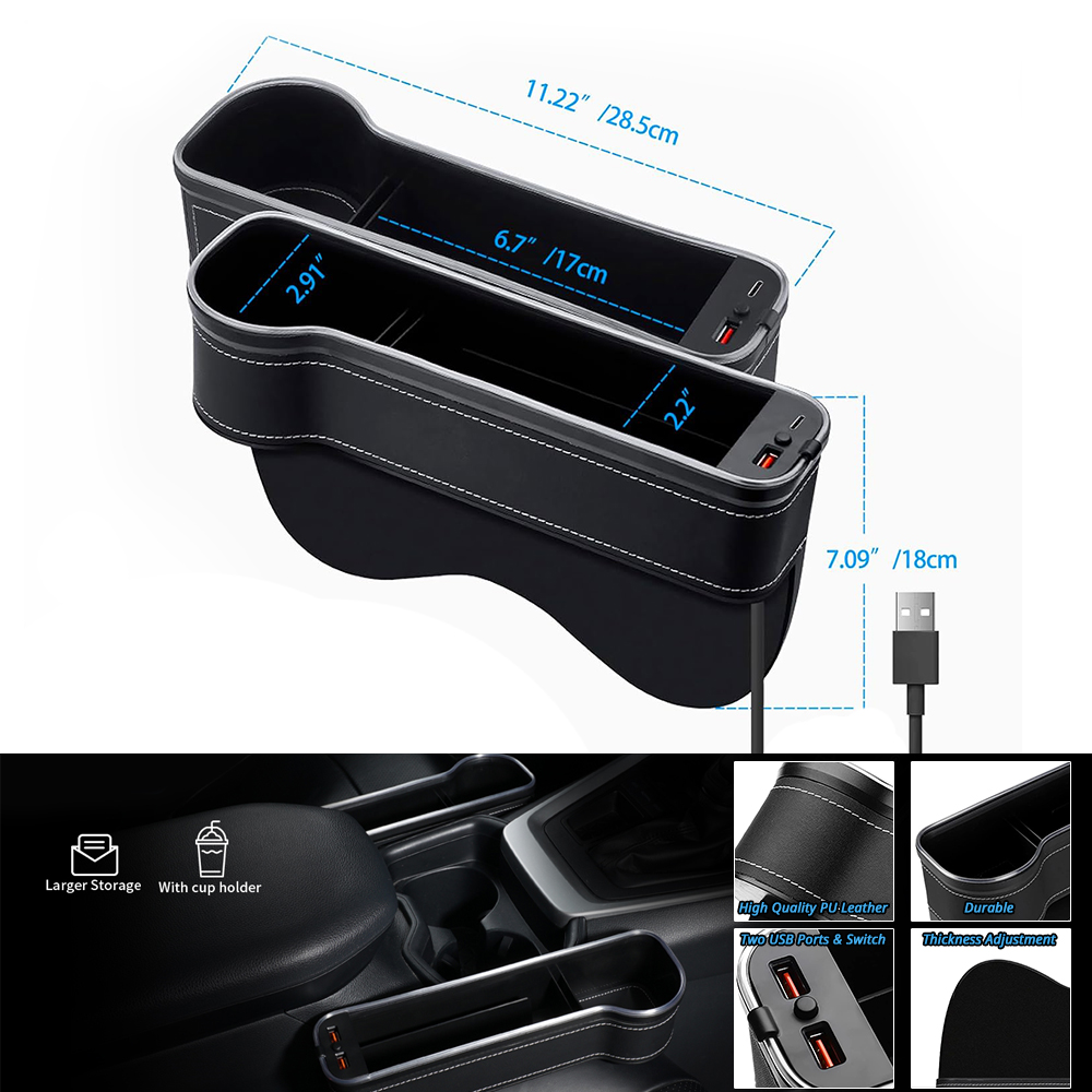 Car Seat Gap Organizer with LE - Car Accessories Hanging recension och pris